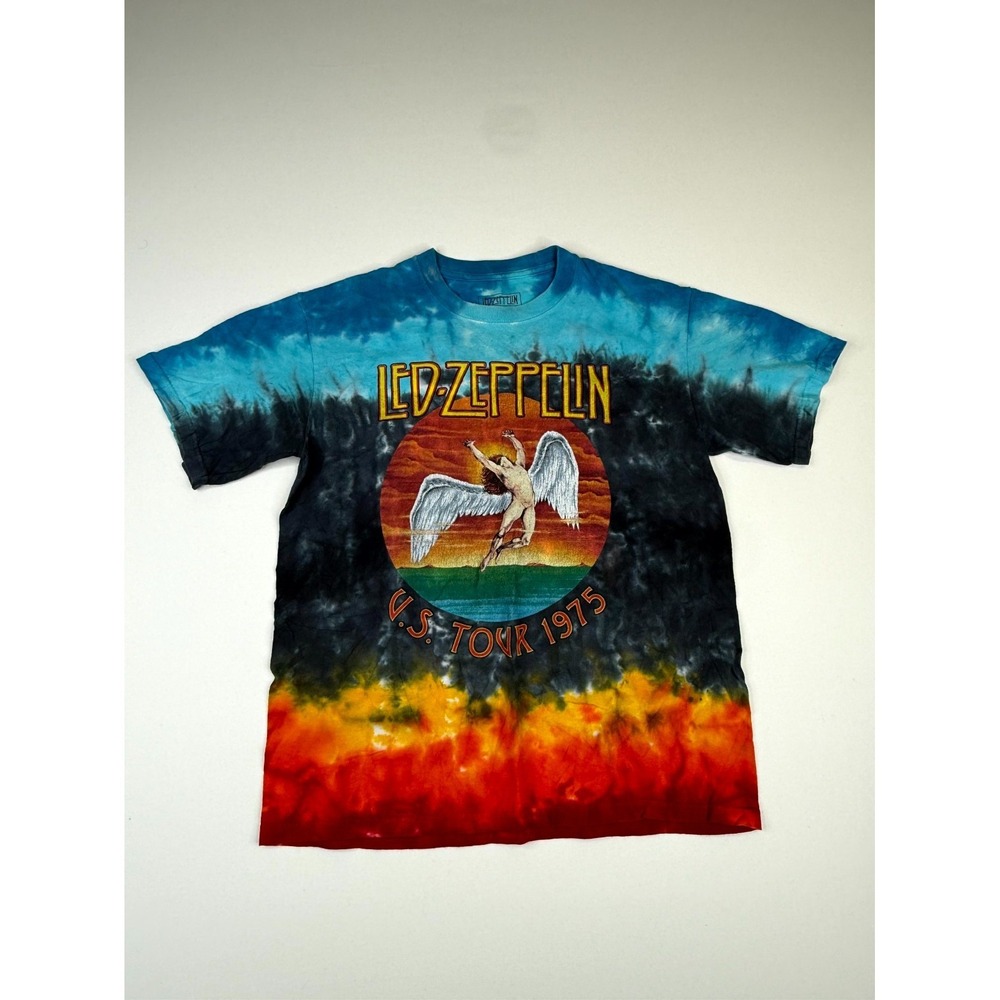 Led Zeppelin Icarus Swan Song T Shirt Men Small Multicolor Tie Dye Graphic Print